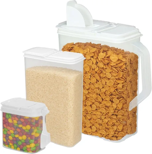 Vista 6 de Buddeez Cereal Buddy - Dispensador de almacenamiento de alimentos, varios tamaños, recipientes de plástico sin BPA con mango EZ Grip, cuchara