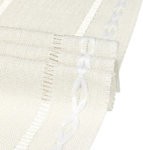 Vista 2 de uxcell Paquete de 1 camino de mesa rústico, caminos de mesa de granja con borlas, camino de mesa rústico para comedor, fiesta, boda, 13 x 63 Beige