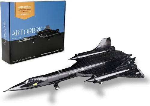 Vista 8 de ArtorBricks SR-71 - Juego de construcción militar de avión Blackbird de reconocimiento con soporte de exhibición, kit de modelo de 183 piezas