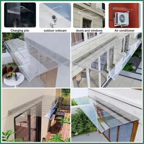 Vista 8 de Toldo invisible para ventana, toldo para puerta, toldo arqueado para puerta, toldo de entrada para patio al aire libre, cubierta moderna