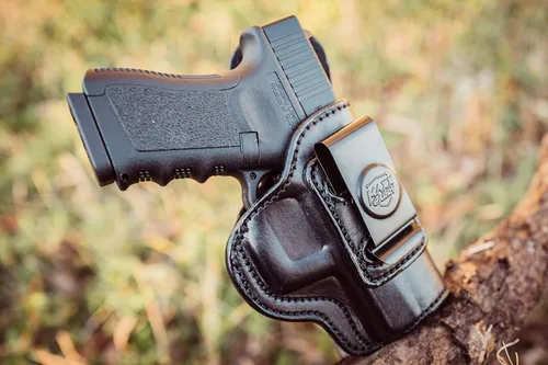 Vista 8 de Maxx Carry Dentro de la funda de cuero de la cintura se adapta a Kimber Ultra Carry II. Funda IWB.