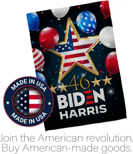 Vista 5 de Biden Harris Flag Juego de 46 banderas de jardín, soporte de pared patriótico, voto, presidente demócrata, republicano, Tea Party, Estados Unidos