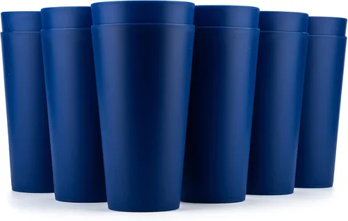 Vista 5 de KX-WARE Vasos de plástico de 32 onzas, vasos grandes para beber, juego de 6, color negro