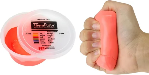 Vista 23 de CanDo 10-0920 TheraPutty - Masilla de ejercicio de mano estándar, Mediana, 1oz