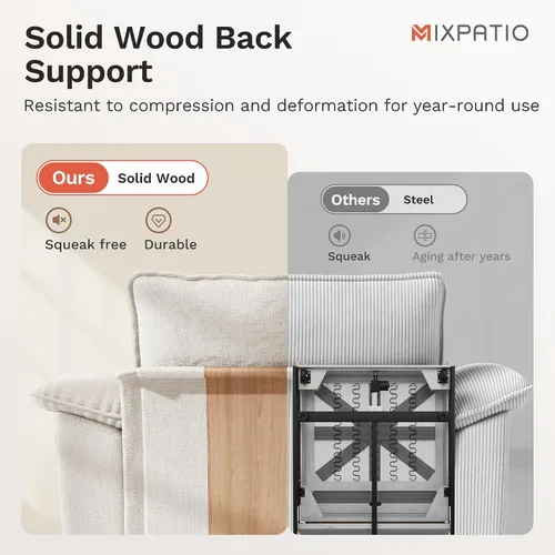 Vista 8 de Sofá seccional en forma de U de 123 pulgadas con cojines tipo nube, juego de sofá modular de asiento profundo con 5 asientos y 2 otomanos, brazos