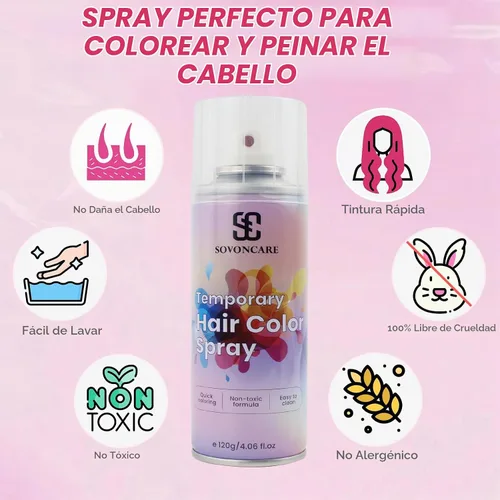 Vista 6 de SOVONCARE Spray de color temporal rosa intenso para el cabello para niños y # 1 - Rosa intenso