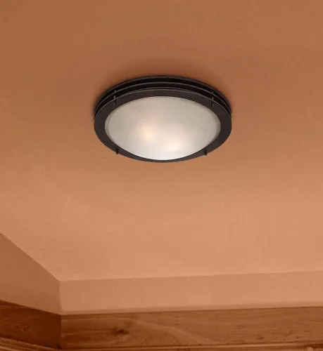 Vista 7 de Possini Euro Design Lámpara de techo moderna de montaje empotrado de 16 pulgadas de ancho, pantalla de cuenco de vidrio blanco con 2 luces de bronce