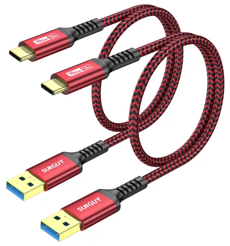 Vista 15 de SUNGUY Cable USB C para Android Auto de 10 Gbps, 1.5 pies 3A USB 3.1 Gen 2, carga rápida y transferencia de datos, cable USB C CarPlay, compatible