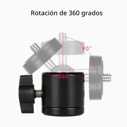 Vista 3 de EszkozTA360 - Soporte de trípode con cabeza de bola giratoria universal de 1/4 pulgadas (paquete de 2), adaptador de base de montaje giratorio
