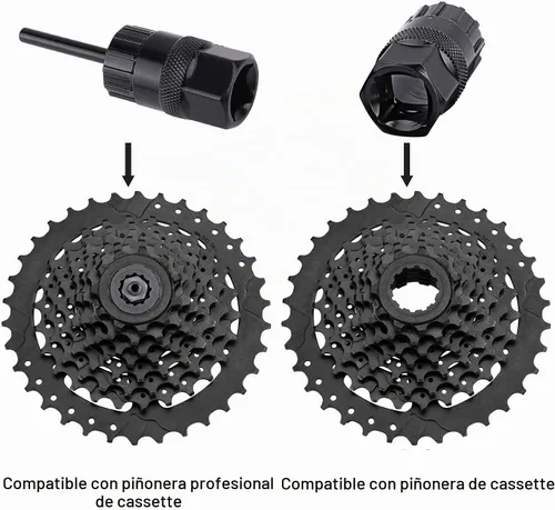 Vista 5 de QKURT Juego de herramientas de bloqueo de casete, herramienta de extracción de casete 2pcs herramienta de mantenimiento Freewheel