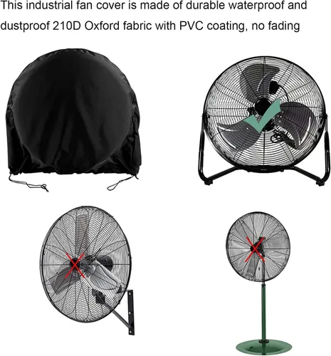 Vista 4 de Cubierta de ventilador de piso industrial, cubierta de ventilador impermeable y a prueba de polvo, apta para la mayoría de ventiladores de piso