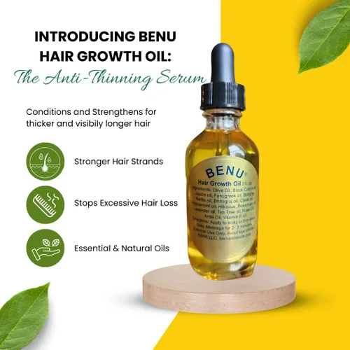 Vista 2 de Benu Aceite para el crecimiento del cabello, 100% natural para la pérdida y el crecimiento del cabello