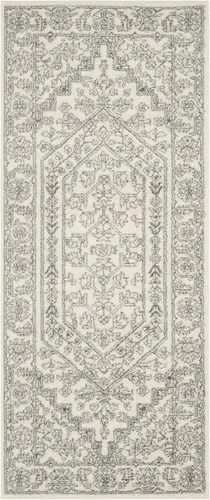 Vista 2 de SAFAVIEH ADR108B - Tapete de la colección Adirondack, 2 pies 1 pulgada x 6 pies, marfil y plateado, diseño de medallón oriental, no desprende
