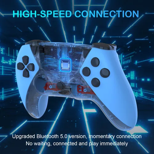Vista 2 de TOPAD Ymir Wireless Remote for PS4 Controller,Blue Gamepad Control for Playstation 4 Controller, Upgraded Elite Pa4 Controllers with Vibration