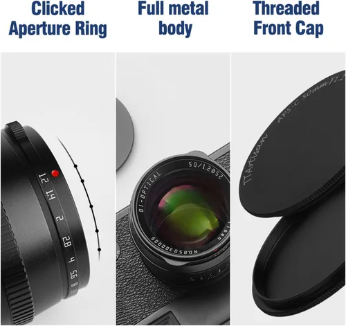 Vista 3 de TTArtisan 50mm F1.2 APS-C Lente de Enfoque Manual para Cámaras de Montura MFT M43 Como EPM1 EPM2 EPL1 EPL2 EPL3 EPL5 EPL6 EPL7 EPL8 EPL9 E-P1 E-P2