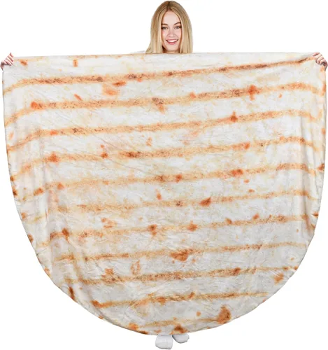 Vista 8 de Catalonia Pepperoni Pizza Blanket, Realistic Food Blanket, Funny Gifts for Teenage Boys and Girls, 59 inch, Single Layer