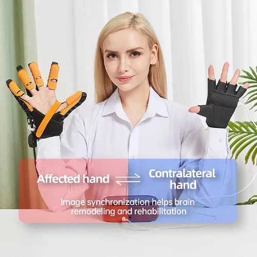 Vista 2 de GAOXIAO Función de dedo y mano Entrenador de rehabilitación Robot Rehabilitación Guantes inteligentes Recuperación Equipo de ejercicio Accesorios