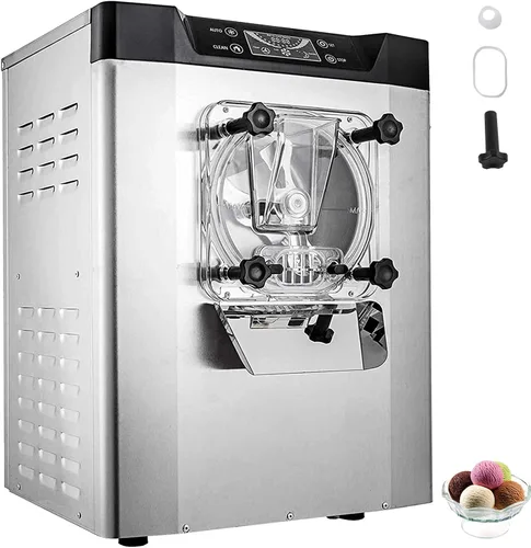 Vista 12 de VEVOR Máquina comercial de helado duro, 500 W, 1.32 galones/hora, heladera de gelato duro con cilindro de acero inoxidable 304 de 2.8 L, panel LED