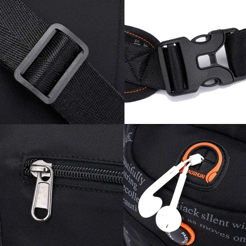 Vista 6 de GFun Riñonera de cintura impermeable para mensajero, bolsa táctica militar, muslo, cadera, para exteriores, con agujero para auriculares, viajes