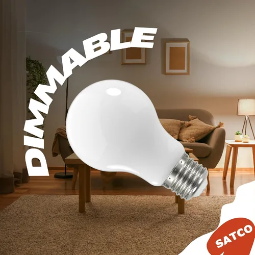 Vista 4 de Satco S12420-Bombilla LED A19 de 8.2 W, blanco suave, 90 CRI, 3000K, 120 voltios (paquete de 24)