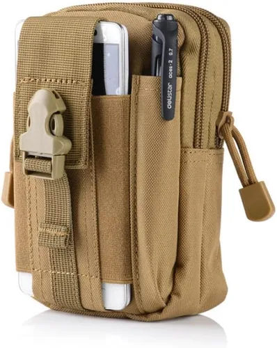 Vista 8 de Bolsa táctica para teléfono, bolsa para teléfono celular, bolsa multiusos para cinturón EDC, bolso de cinturón con soporte para funda para teléfono