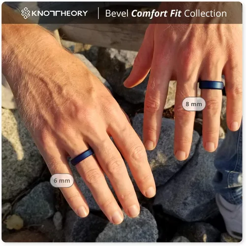 Vista 7 de Knot Theory - Anillo de boda de silicón para hombres y mujeres Anillos de goma finos de calidad superior con gran estilo, comodidad; son ideales