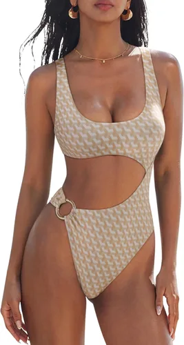 Vista 14 de SUUKSESS Traje de baño sexy de una pieza con control de abdomen para mujer