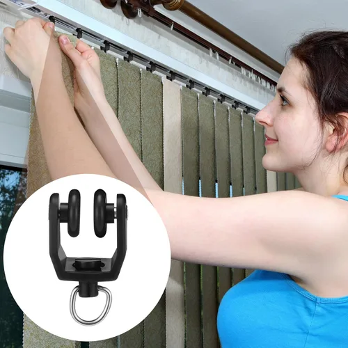 Vista 5 de Jetec 25 piezas de rodillos de cortina de techo a granel, ganchos flexibles flexibles flexibles y flexibles, deslizadores de plástico blanco