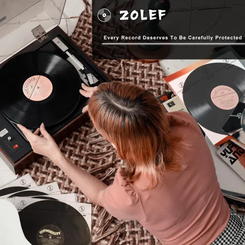 Vista 3 de Fundas interiores de vinilo de 12 pulgadas, paquete de 50 unidades, más gruesas, 3 capas, antiestático, estilo maestro, con papel de arroz