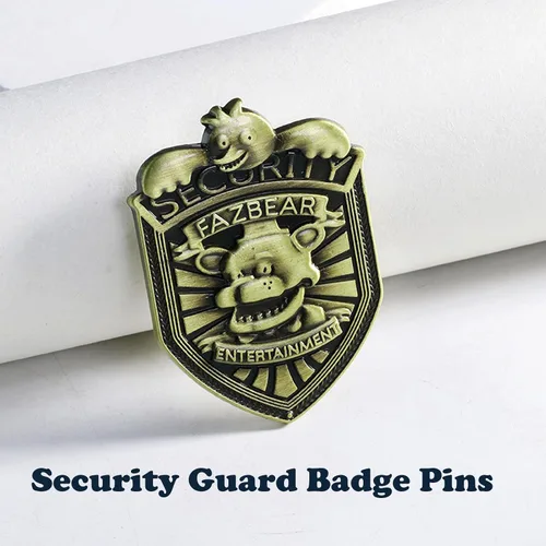 Vista 3 de FNAF Cartera y FNAF Fazbear Guardia de Seguridad Pin Pin Set Cinco Noches en el disfraz de Freddy's Cosplay Broche Pin Regalo para Hombres Mujeres