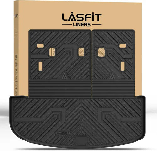 Vista 26 de LASFIT Alfombrillas de Piso Compatibles con Nissan Armada 2017-2018 / Infiniti QX56 2011-2013 / Infiniti QX80 2014-2018, TPE Para Todo Clima Ajuste