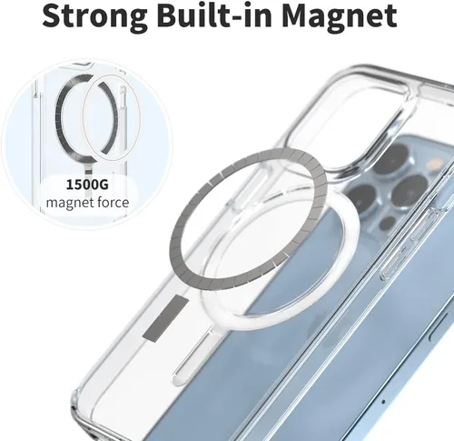 Vista 3 de Sinjimoru Funda para iPhone a prueba de golpes con MagSafe, PC y TPU Funda transparente para iPhone Funda para iPhone para Magsafe. M-Airclo