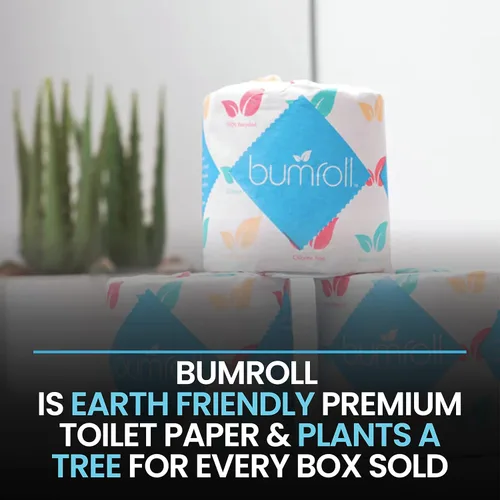 Vista 5 de 24 rollos de papel higiénico Bumroll reciclado y sostenible, suave, absorbente y ecológico, ideal para el hogar, la oficina y los baños, seguro