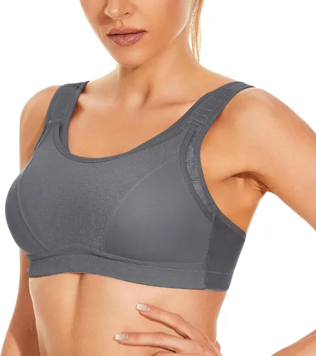 Vista 3 de Wingslove Sujetadores deportivos para mujer, de alto impacto, ajustable, sin varillas, talla grande, para entrenamiento, correr, talla grande
