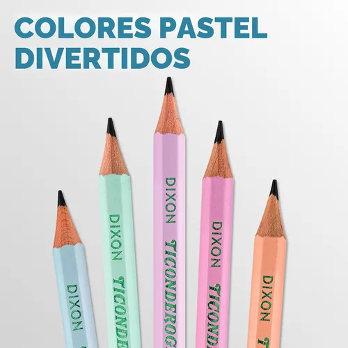 Vista 5 de Ticonderoga® Lápices pastel, 2 suaves, colores surtidos, paquete de 10 lápices