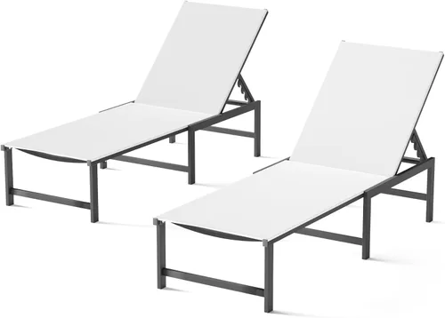 Vista 16 de Tumbona de aluminio para patio al aire libre, gris