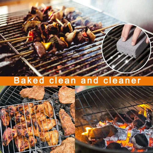 Vista 2 de Bloque de ladrillos de limpieza para plancha, limpieza de parrilla resistente, ladrillos de piedra, cocinas de parte superior plana, limpiador