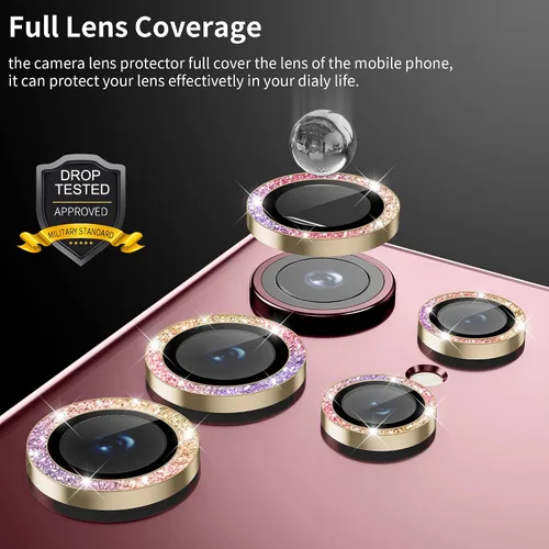 Vista 2 de Protector de lente de cámara para Samsung Galaxy S22 Ultra, aleación a prueba de caídas y arañazos, protección para accesorios de 6.8 pulgadas