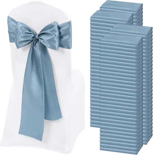 Vista 30 de 60 bandas de satén color burdeos para silla, diseño de lazos, para decoración de sillas de Acción de Gracias, boda, Navidad, banquetes, fiestas