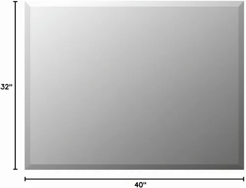 Vista 8 de Mirrorons Espejo biselado de 40 x 32 pulgadas, sin marco, espejo de pared