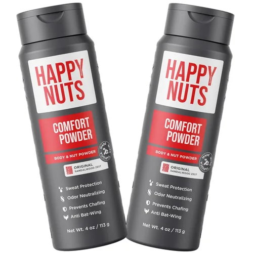 Vista 9 de HAPPY NUTS Comfort Powder - Antirozaduras y desodorante, sin aluminio, control del sudor y el olor para la picazón deportista, la ingle y el privado
