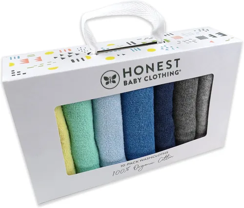 Vista 6 de HonestBaby - Paquete de 10 paños de tela de toalla en caja de regalo para bebés, niños y niñas, paquete de 10 unidades, rosa claro, talla única