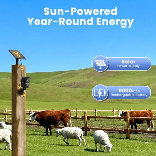 Vista 6 de Cámara de seguridad celular inalámbrica para exteriores, sin necesidad de WiFi, alimentada por batería y energía solar, magnética, detección humana