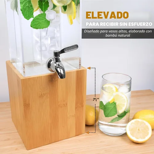 Vista 5 de Dispensador de bebidas de acrílico - Dispensador de bebidas de 1.25 galones con soporte y núcleo de hielo – Servidor de bebidas frías para fiestas