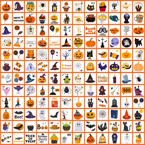 Vista 5 de Partywind 408 tatuajes de Halloween para decoración de fiesta de niños, golosinas de Halloween para suministros de fiesta, regalos de bolsas