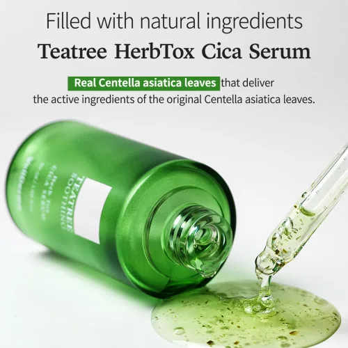 Vista 2 de WELLDERMA Tea Tree Herb Tox Cica Serum, 1.69 onzas líquidas – Suero facial hidratante y equilibrante con centella asiática, árbol de té y niacinamida