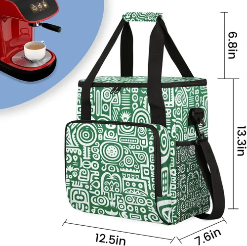 Vista 2 de Bolsa de viaje para cafetera de pintura abstracta para Keurig K-Mini/K-Mini Plus con aislamiento impermeable con bolsillos para cafetera portátil