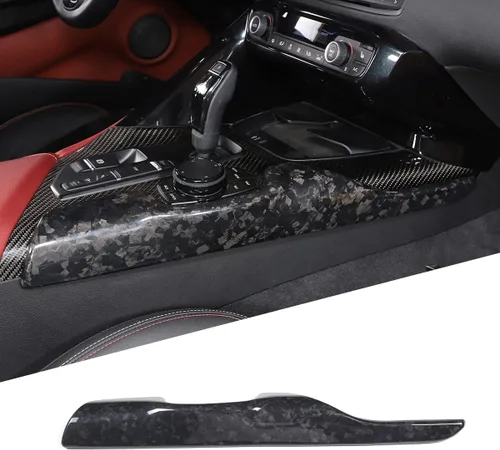 Vista 9 de CHEAYAR Panel de cambios lateral de consola central compatible con Toyota Supra GR A90 A91 MK5 2019-2022, marco adhesivo para panel de cambios