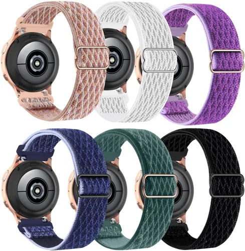 Vista 8 de Sunnyson, 6 bandas elásticas de nylon compatibles con Samsung Galaxy Watch 7/6/5/4 de 40 mm y 44 mm, correa de bucle elástico suave de 20 mm