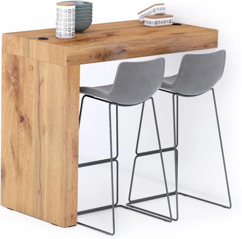 Vista 29 de Mobili Fiver Evolution - Mesa alta de bar de cocina fabricada en Italia Ahorra Espacio, Mesa de altura de mostrador montada en la pared para 1